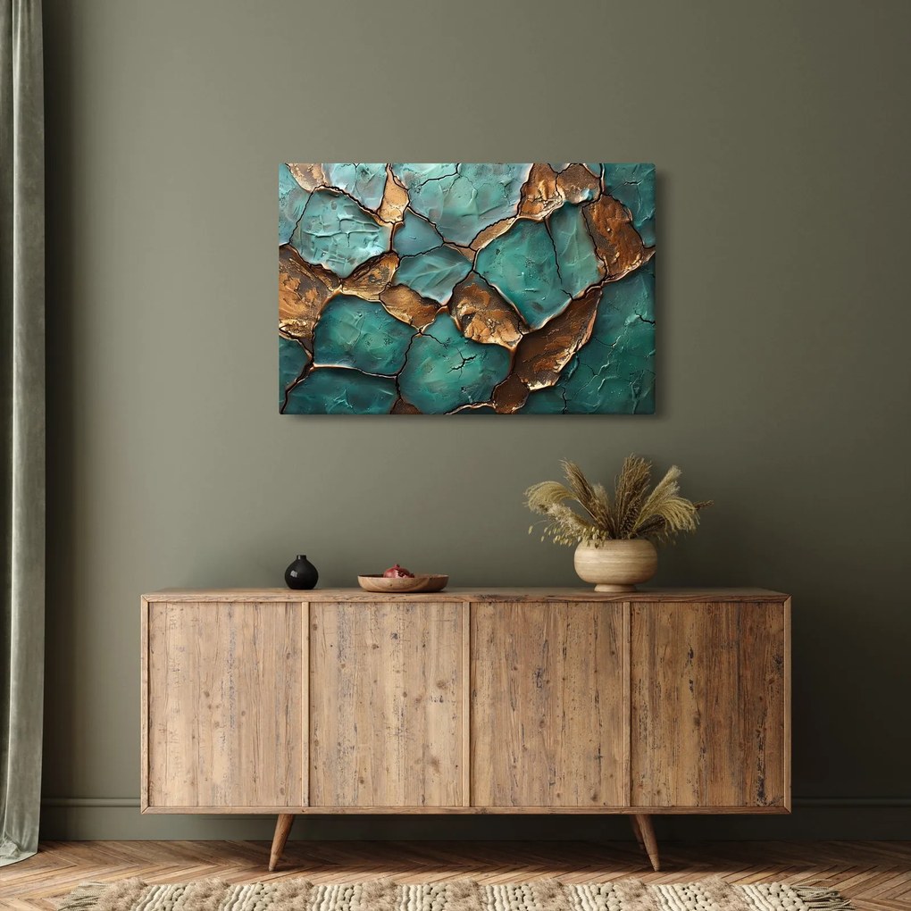 Kép - Zöld-arany festés (90x60 cm)