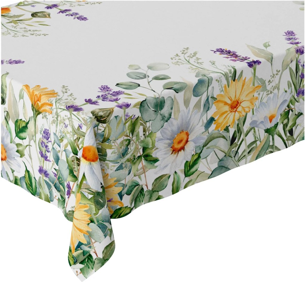 Abrosz Foltálló 140x100 CM Asztalra Sima Matt Vastag Mezei Virágok 807