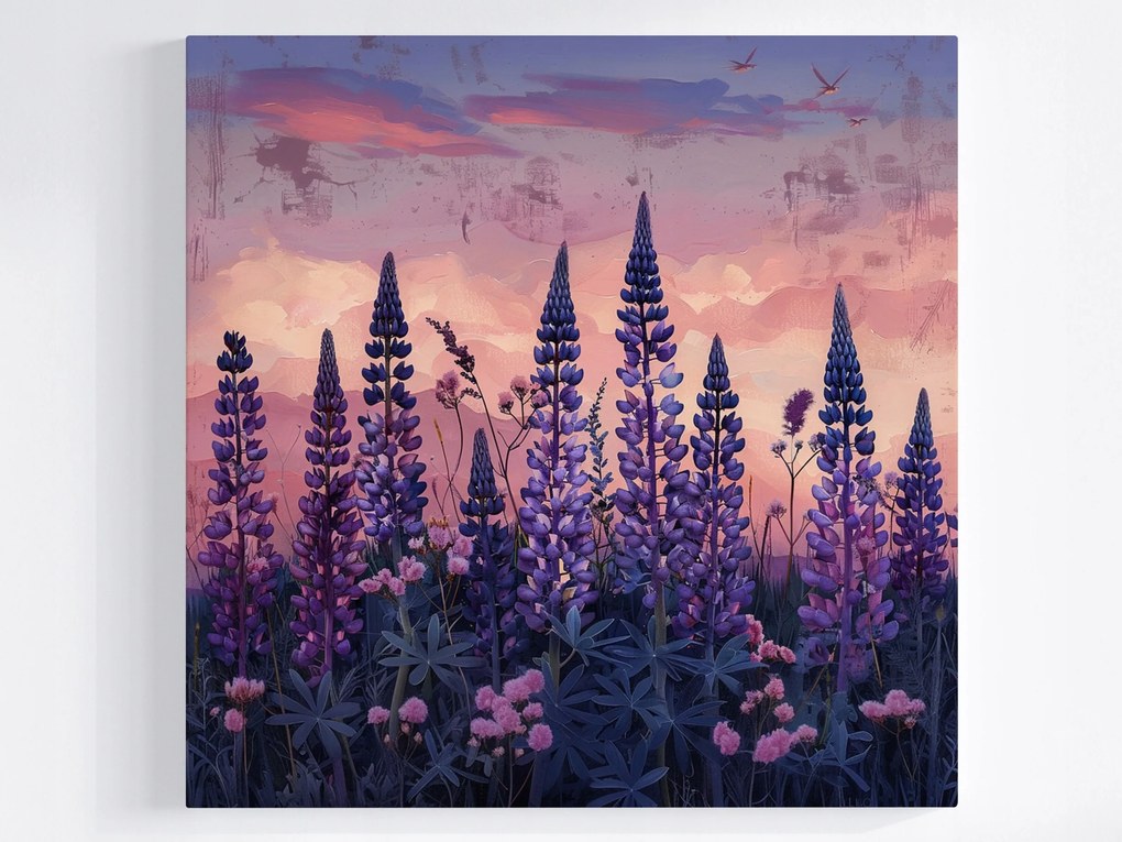 Poszter Természet Rét Virágok Csillagfürt Virágok 40x40