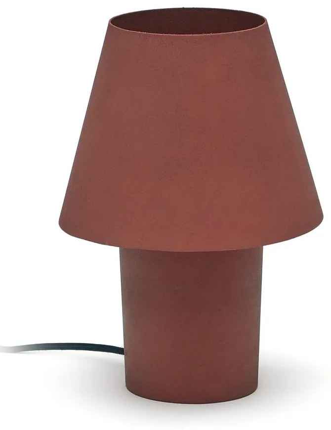 Terrakotta színű asztali lámpa fém búrával (magasság 30 cm) Canapost – Kave Home