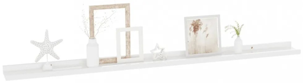 2 db magasfényű fehér fali polc 115 x 9 x 3 cm