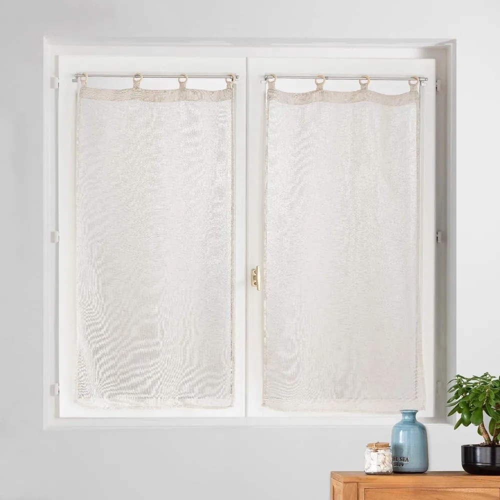 Bézs fényáteresztő függöny szett 2 db-os 60x120 cm Minalisa – douceur d'intérieur