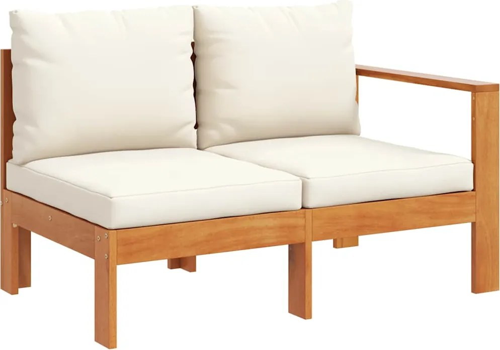 vidaXL 2 személyes tömör akácfa kerti kanapé 1 karfával