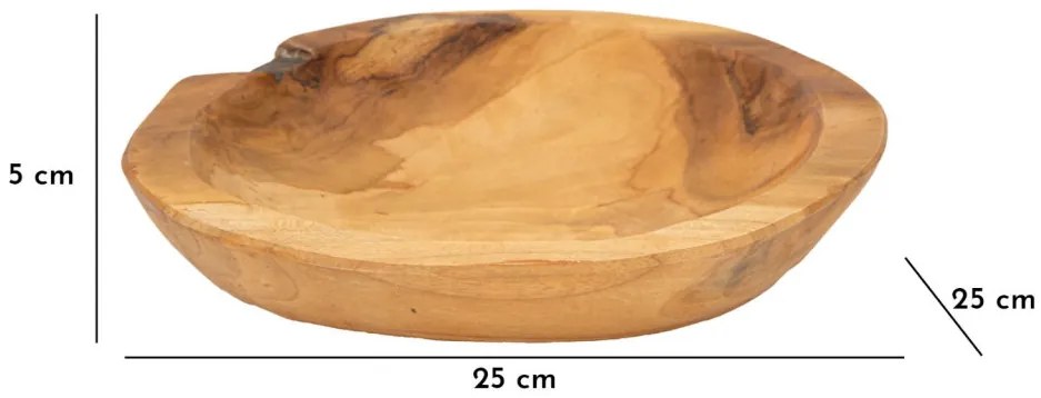 Tálca tipikus teak ø 25x5cm