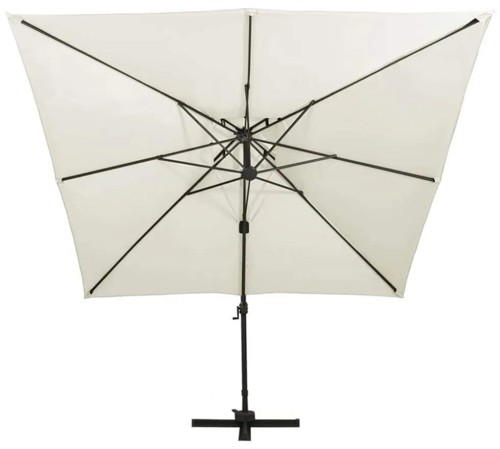 dupla tetejű konzolos kerti napernyő 300 x 300 cm homokszínű
