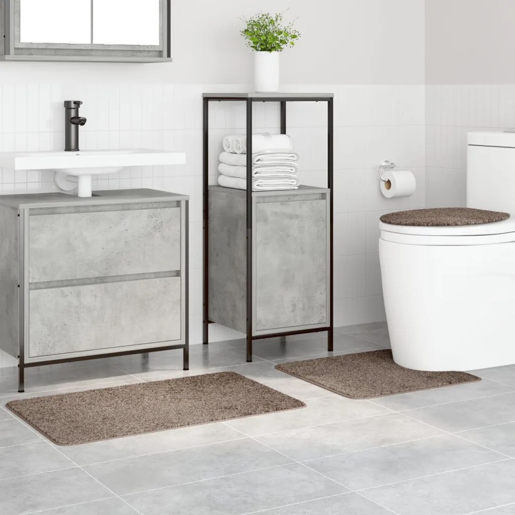 Csúszásmentes fürdőszőnyeg készlet 3 pcs Barna 50 x 50 cm PP