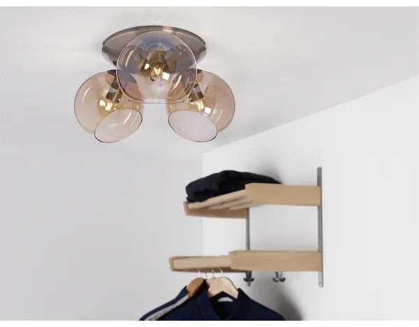 Cottex P2423AA - CAPELLA mennyezeti lámpatest 3xE14/40W/230V, átmérő 37 cm, füstszínű/barna