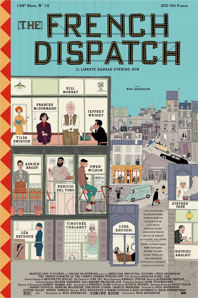 Poszter The French Dispatch Wes Anderson A1+