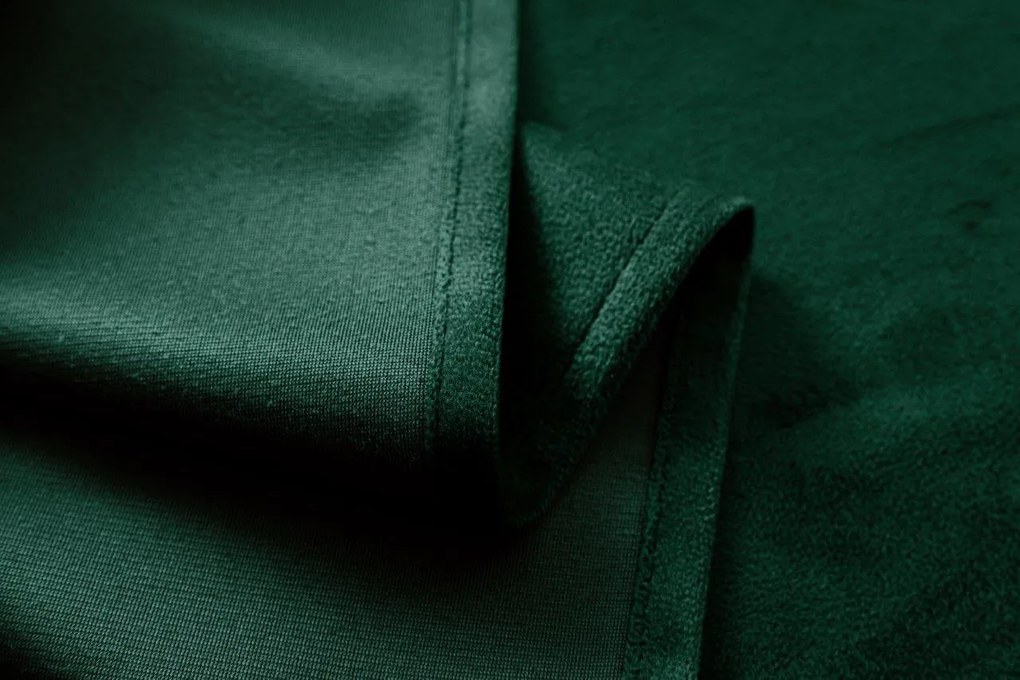 Sötétzöld VELVET sötétítő függöny 140x250 cm Felfüggesztés: Fém gyűrűk