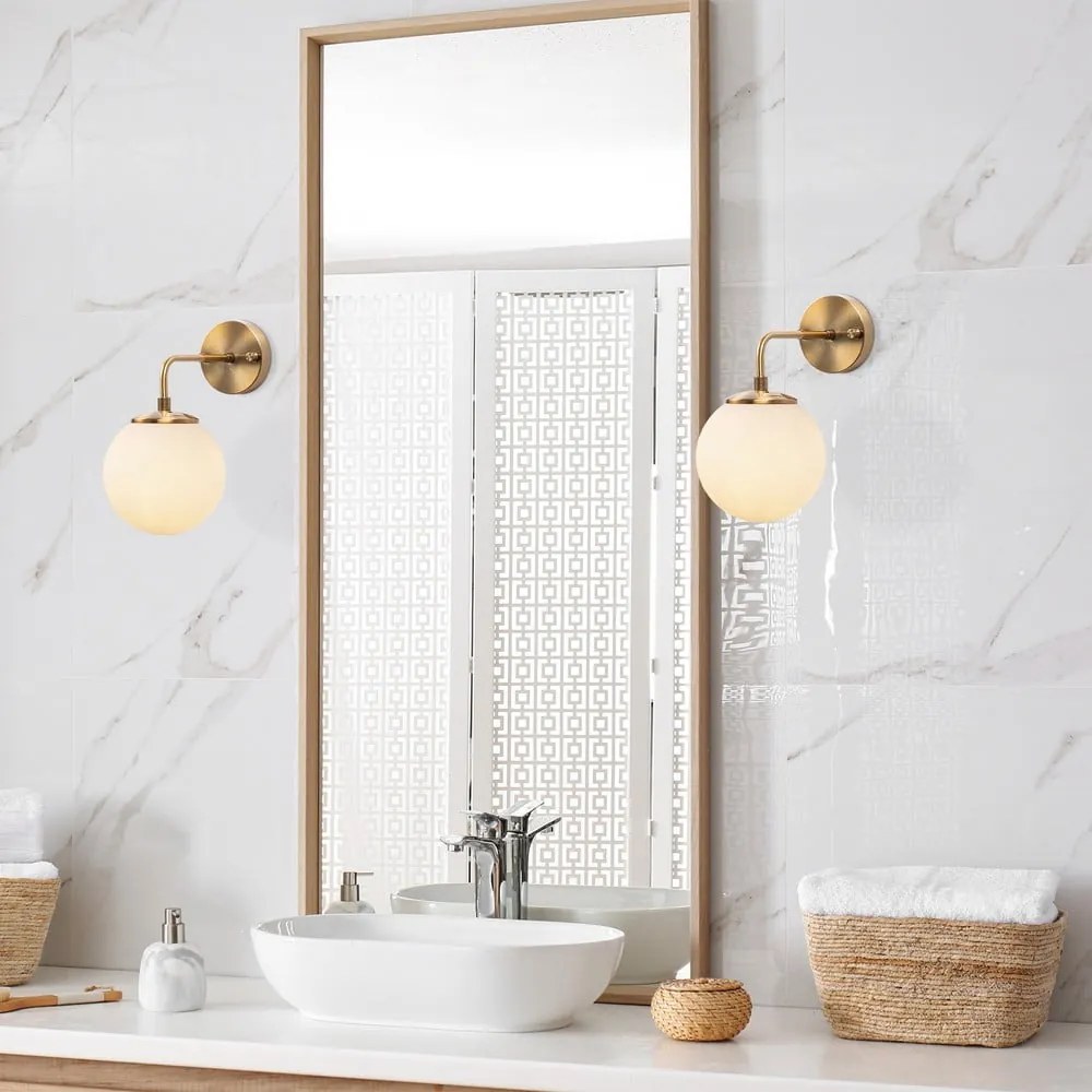 Fehér-sárgaréz színű fali lámpa ø 15 cm Viran – Opviq lights