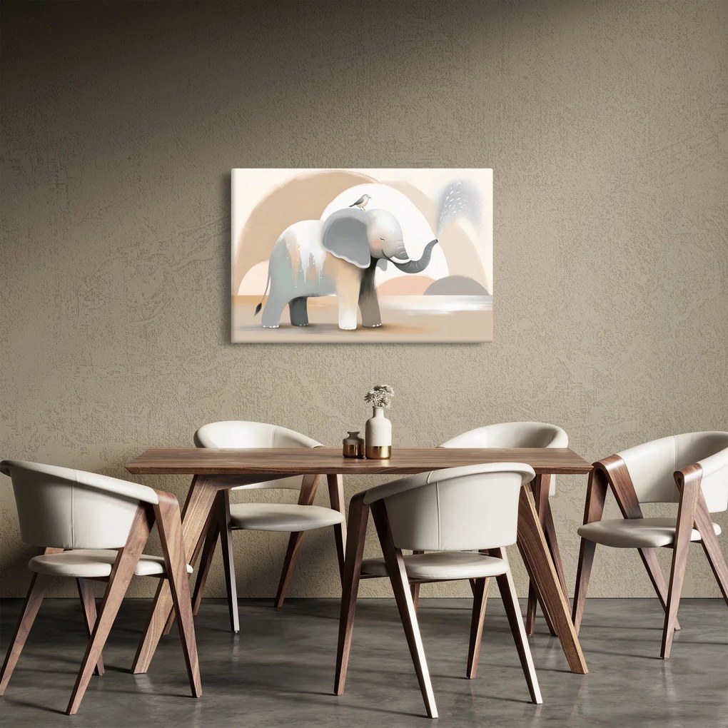 Kép - Elefánt pasztell színekben (90x60 cm)