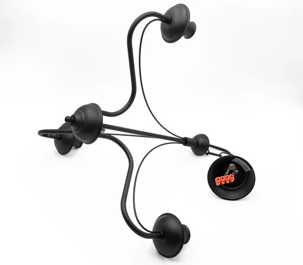 Láncos csillár ANTON 3xE14/15W/230V fekete