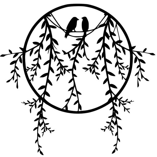 Fali dekoráció 45x44 cm, fém ágakból