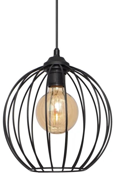 Csillár zsinóron MERCURE 1xE27/15W/230V átmérő 24 cm fekete