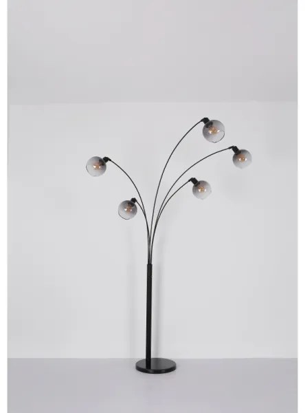 Globo 58228NBS - Állólámpa SEYMOUR 5xE27/40W/230V füstös