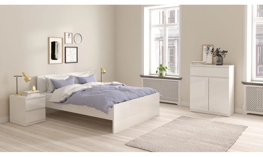 Fehér franciaágy 140x190 cm Naia – Tvilum