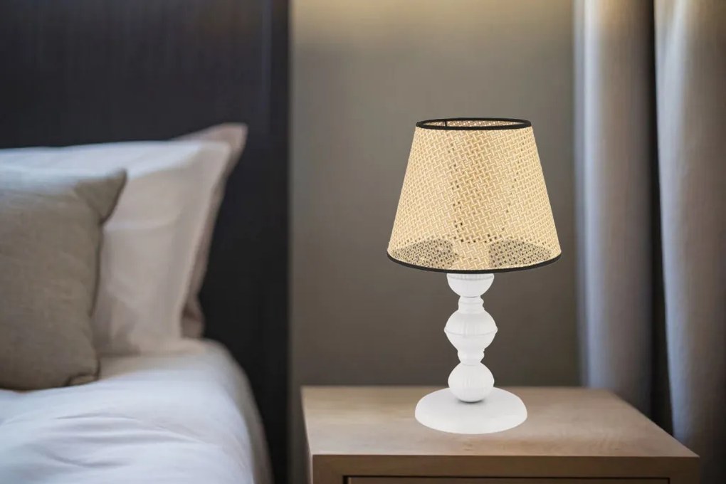 Fém éjjeli lámpa, bézs-fehér, 20 cm – TR390FLH2707