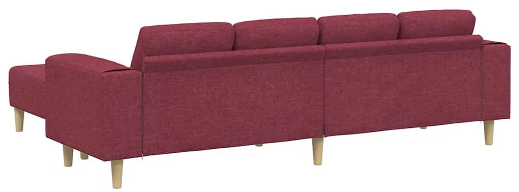 Kanapé Szett 3 pcs bordó szövet