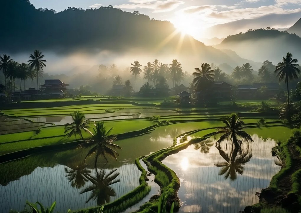 Poszter 59,4x42cm Hajnal a teraszok felett