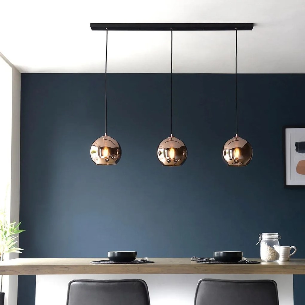 Endon modern függeszték boli fekete tükör réz end102929