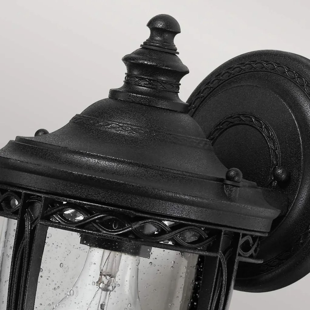 ELSTEAD FE-EB2-S-BLK ENGLISH BRIDLE Klasszikus Kültéri Fali Lámpa Fekete, Átlátszó E27 IP44
