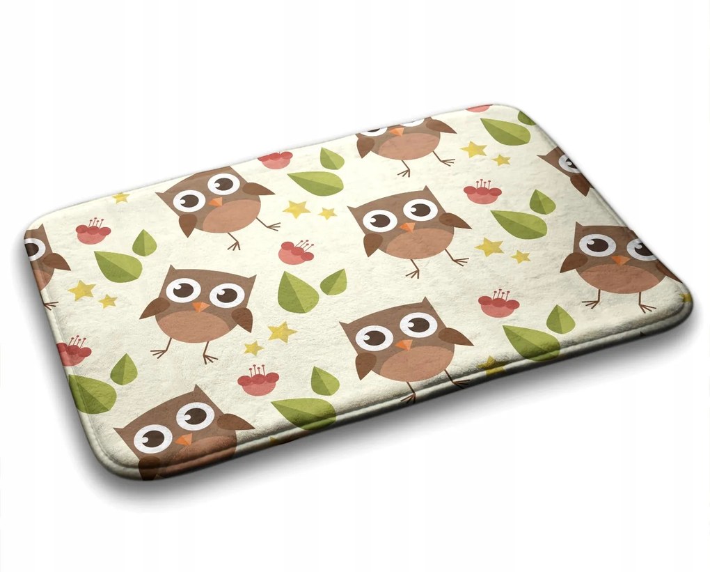 Fürdőszobaszőnyeg Gumírozott Baglyok Madarak 90x60 cm