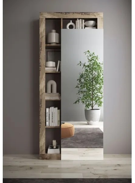 LENOR gardróbszekrény 91x209 cm fehér/barna