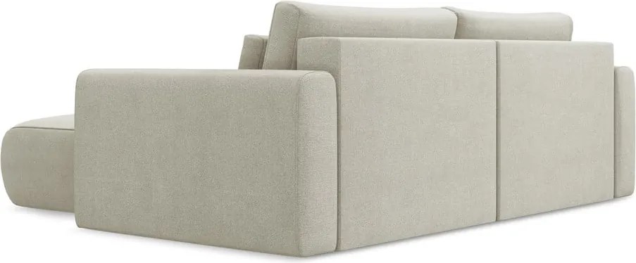 Bézs kinyitható-tárolóhelyes sarokkanapé (jobb oldali-heverő résszel) Kapua – Makamii