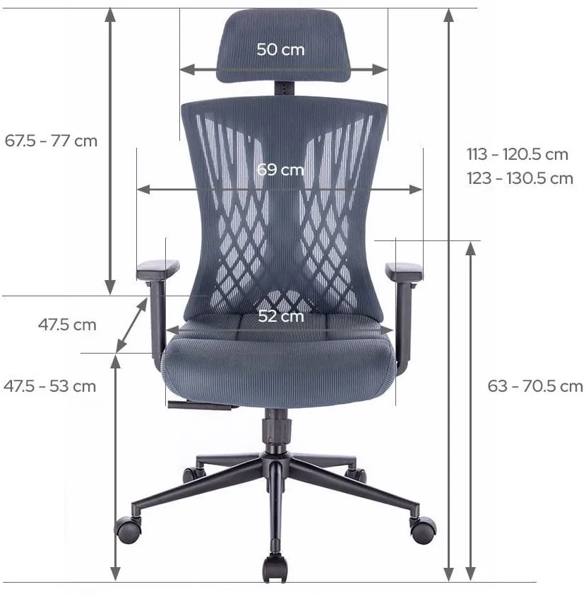 Ergomax ergonomikus irodai forgószék szürkéskék
