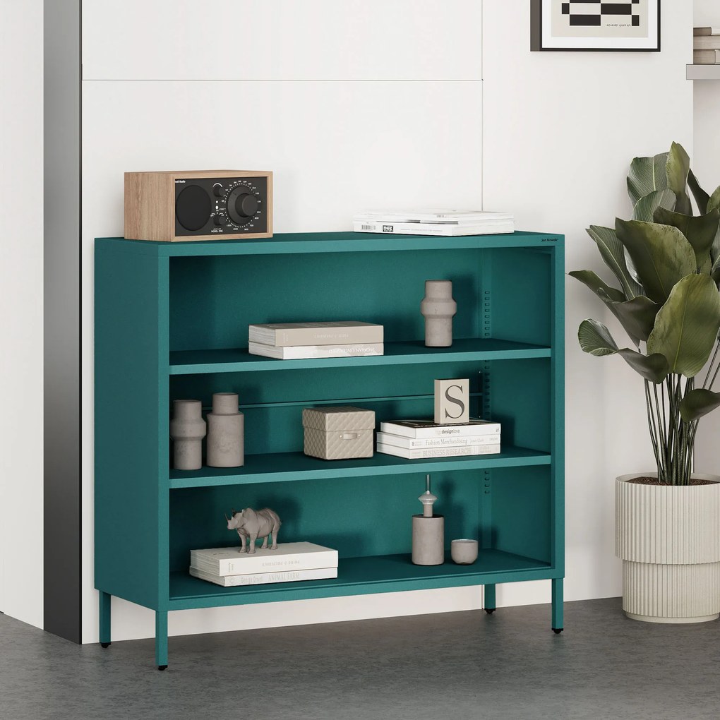 Alacsony polcos szekrény LUCA , 1000 x 900 x 350 mm, Modern: tengerszínű