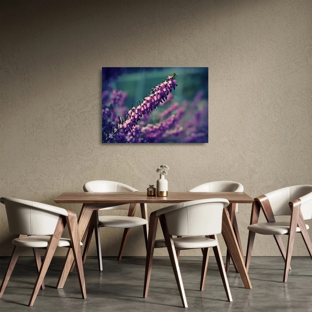 Lila virág képe (üvegen) (70x50 cm)