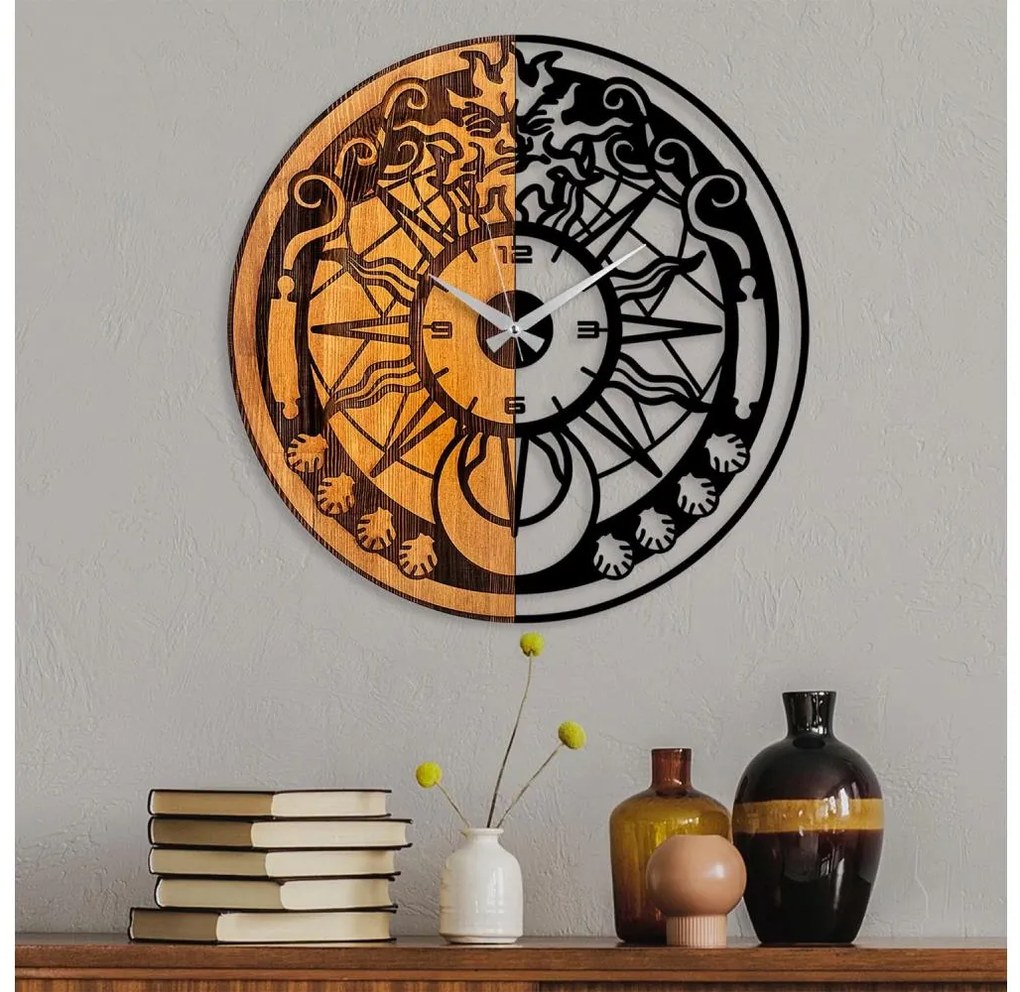 Fali óra 56 cm átmérő, 1xAA, fa/fém kivitel
