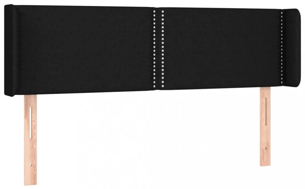 fekete szövet LED-es fejtámla 147 x 16 x 78/88 cm