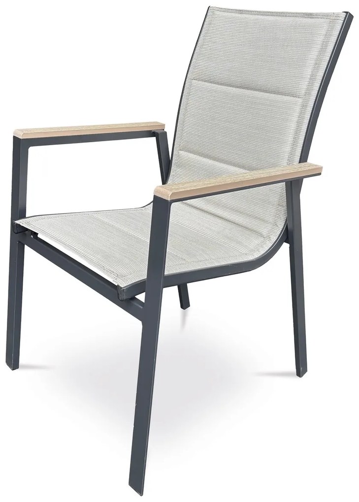 Autronic kerti szék, alumínium, textil, bézs, AZC-S1110 BK