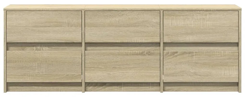sonoma tölgy színű szerelt fa LED-es TV-szekrény 140x34x50 cm