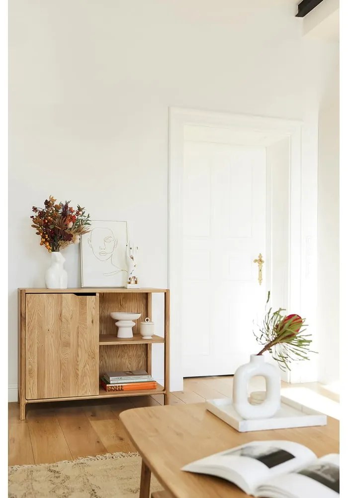 Natúr színű tölgyfa szekrény 95x80 cm Twig – The Beds