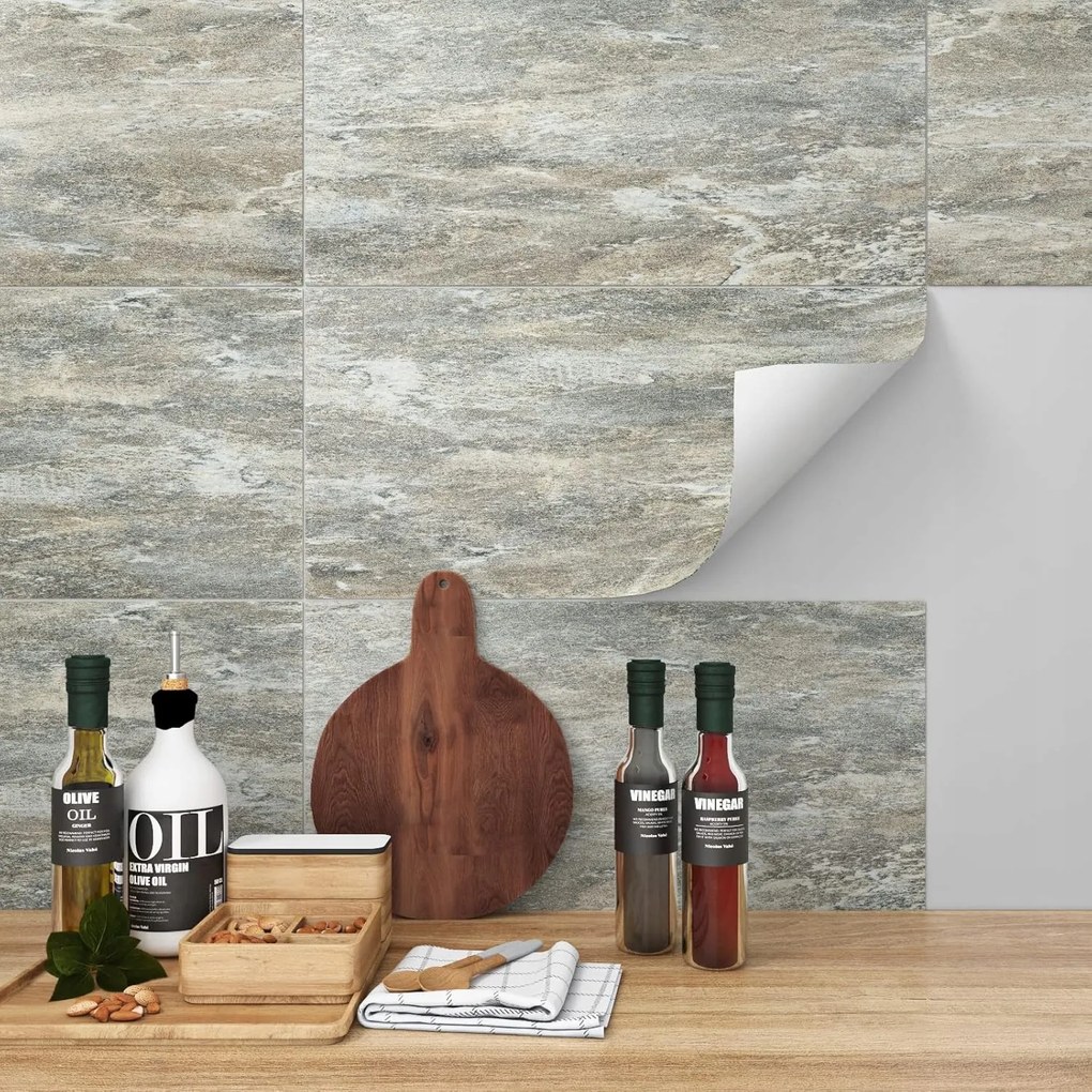 Öntapadós Vinil Csempe 30x60cm Vízálló Pvc 15 db Szürke Márvány