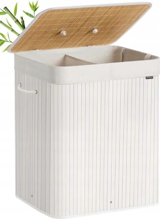 Szabadonálló szennyestartó kosár Songmics 120l fehér