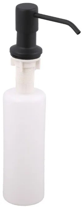 Gránit mosogató NERO Eris + kihúzható zuhanyfejes Snake csaptelep + adagoló + dugókiemelő (matt fekete)