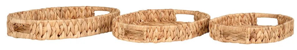 Estoril fonott tálcák, vízi jácint, natúr, 3 db-os szett