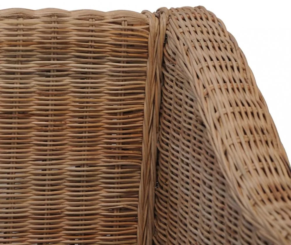 2 személyes természetes rattan kanapé párnával