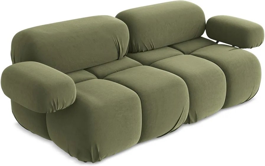 Világoszöld bársony moduláris kanapé 190 cm Lokua – Makamii