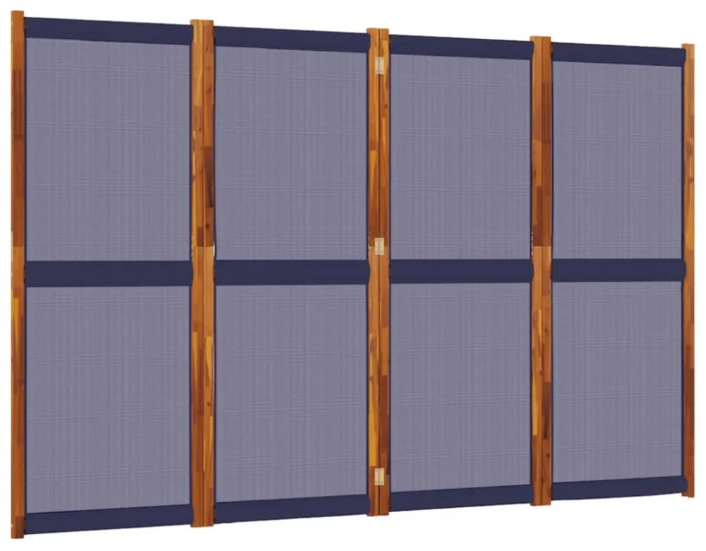 sötétkék 4 paneles térelválasztó 280 x 180 cm