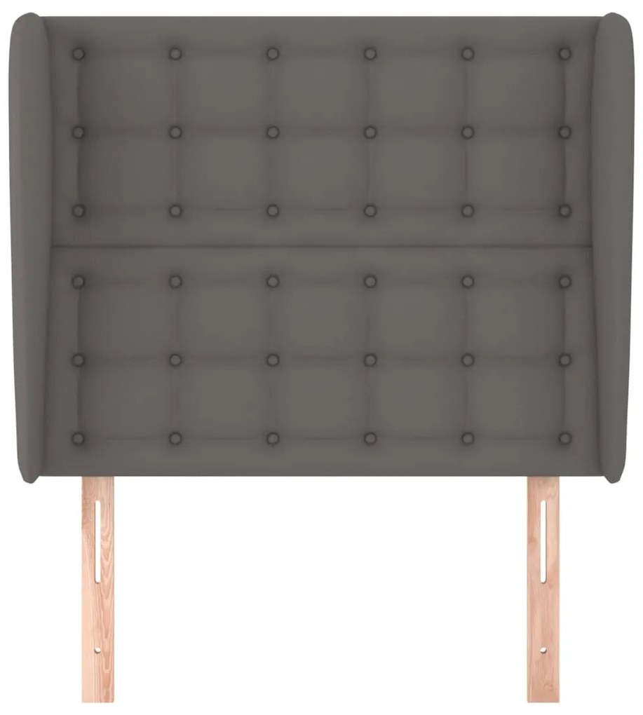 szürke műbőr fejtámla szárnyakkal 103 x 23 x 118/128 cm