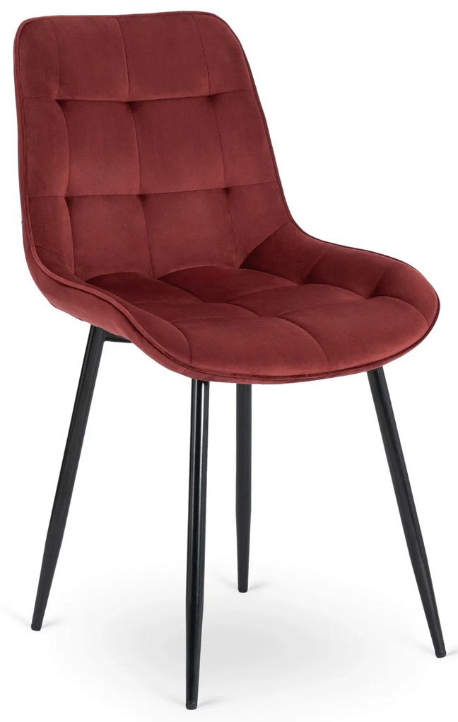 Bársony étkezőszék CHRIS bordó/fekete