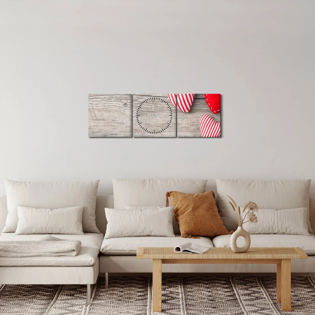 Kép - szív (órával) (90x30 cm)