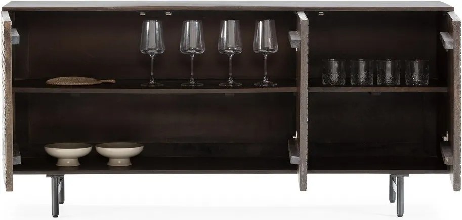 Sötétbarna mangófa komód 160x75x40 cm Kalai – MOME