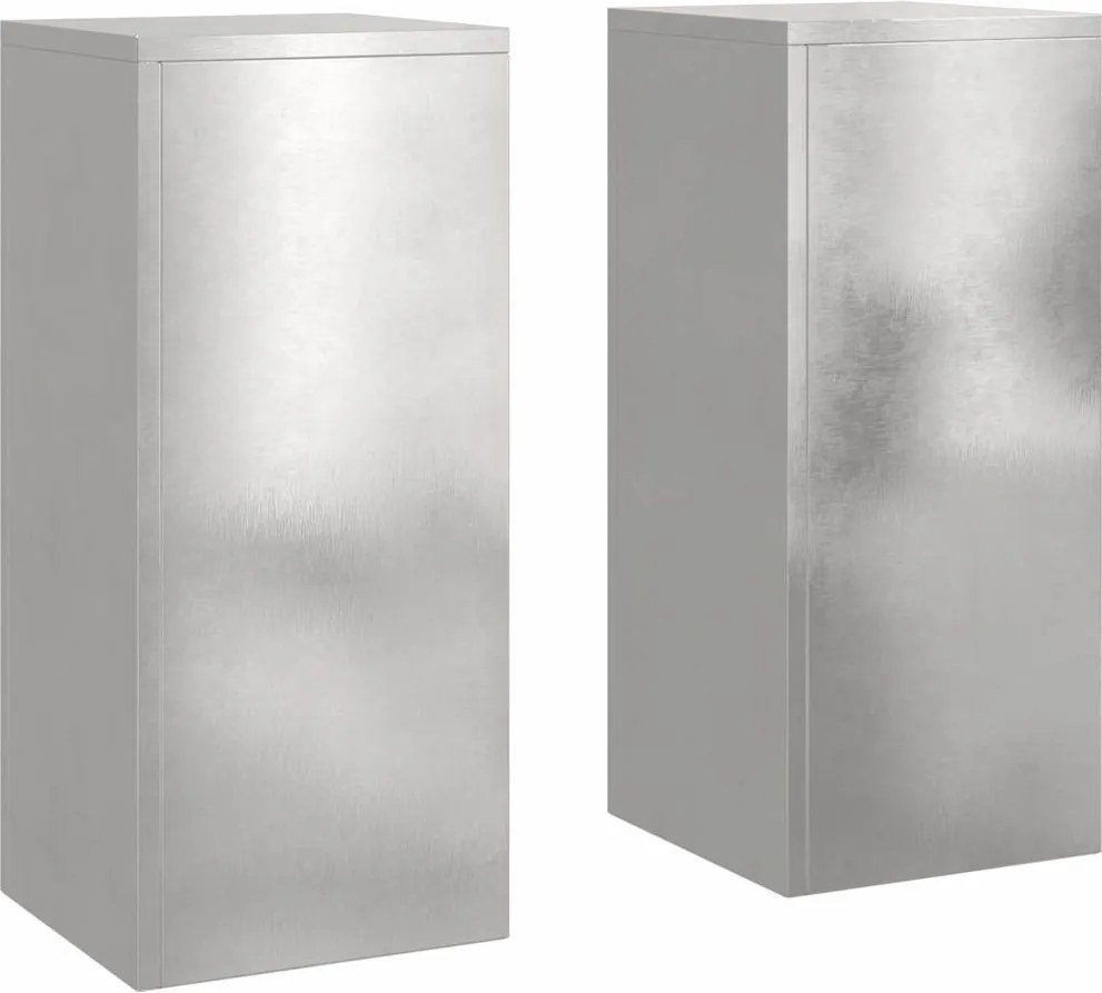 vidaXL Növényállvány 2 pcs Ezüst 24 x 24 x 55 cm Rozsdamentes acél