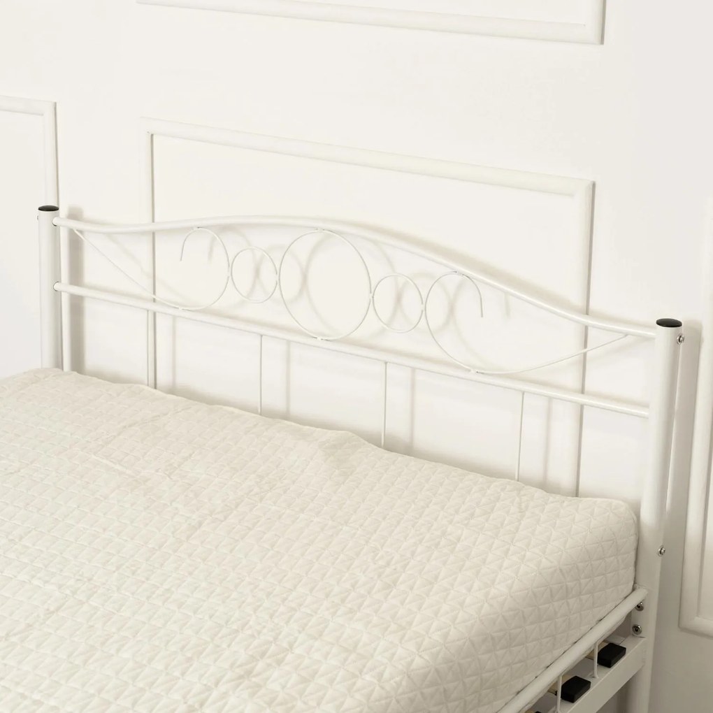 Fém ágy 120 cm Granjeros (fehér) (ágyráccsal). Akció -21%. 1119128