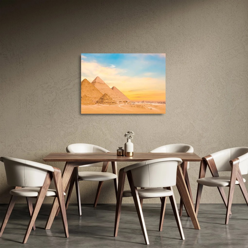 Az egyiptomi piramisok képe (üvegen) (70x50 cm)
